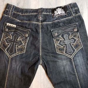Rebel Spirit Gothic Cross Embellished Jeans
